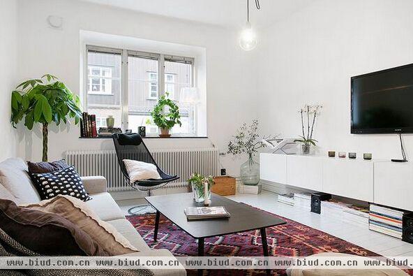 色彩点缀空间 瑞典56平公寓设计