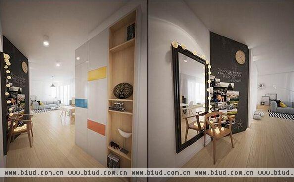 低彩度空间设计 62平米淡彩公寓