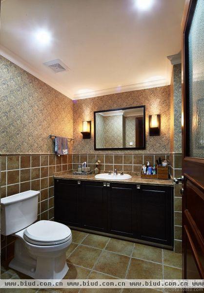 美式家居卫生间仿古瓷砖效果图片