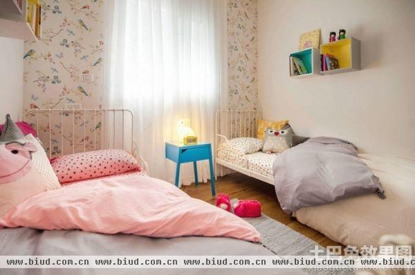 北欧装修设计粉色卧室效果图大全
