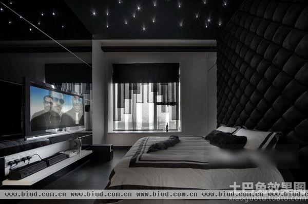 现代家装黑色卧室效果图欣赏