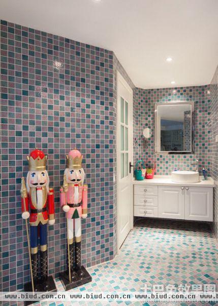 美式马赛克瓷砖卫生间装修效果图