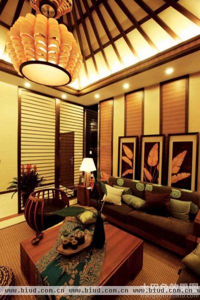 东南亚风格110平米三居室装修效果图大全