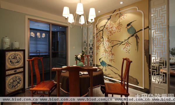新中式家居小餐厅设计效果图