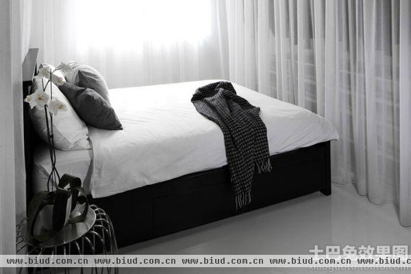 现代黑白色风格小卧室装修