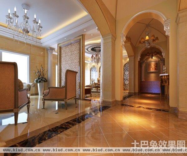 欧式豪华大宅走廊地板砖效果图 - 一米装饰