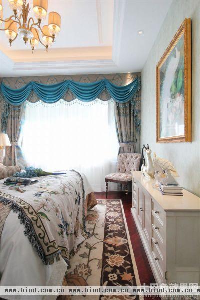 欧式家庭设计卧室窗帘效果图