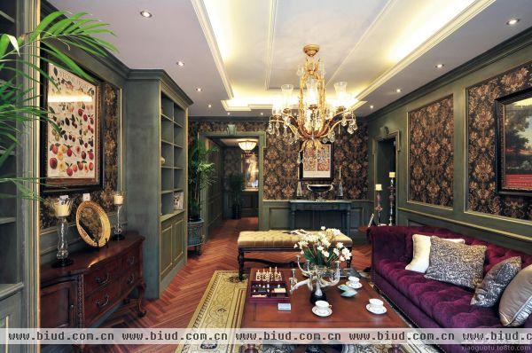 欧式复古家庭客厅装修效果图欣赏