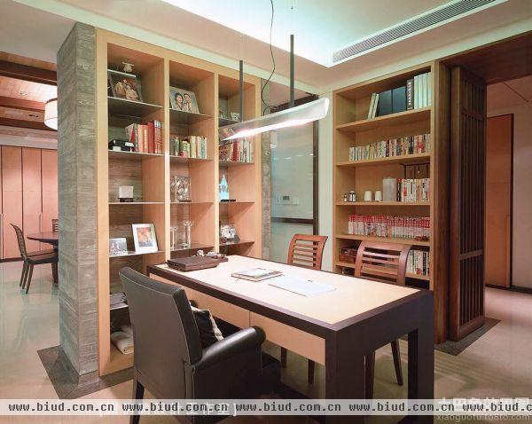 日式风格开放式书房装修图