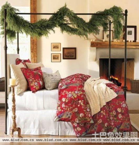 美式设计卧室圣诞装饰图片