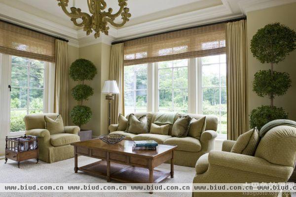 美式家装设计客厅窗帘图片