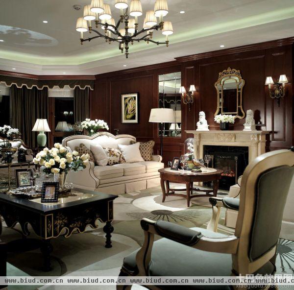美式新古典风格时尚客厅设计效果图