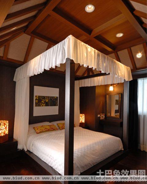 中式风格家装卧室吊顶设计图片