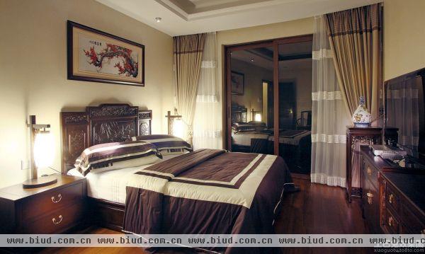 中式家庭设计时尚卧室效果图欣赏