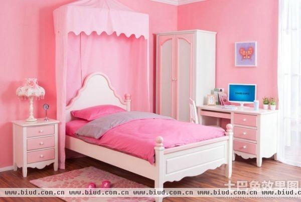 家装粉色儿童房装修图片