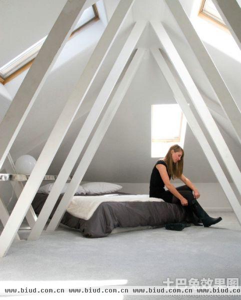 北欧设计时尚卧室阁楼图片