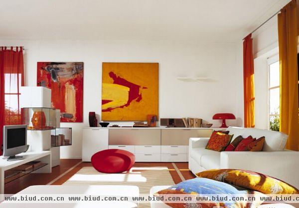 意大利暖橙色装修设计公寓