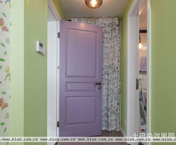 紫色卧室门图片