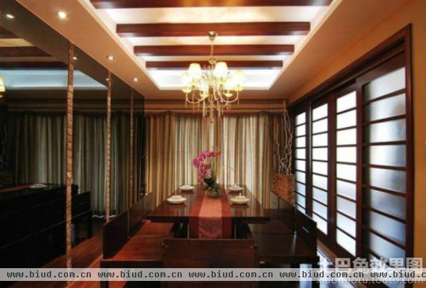 中式家装设计餐厅吊顶图片