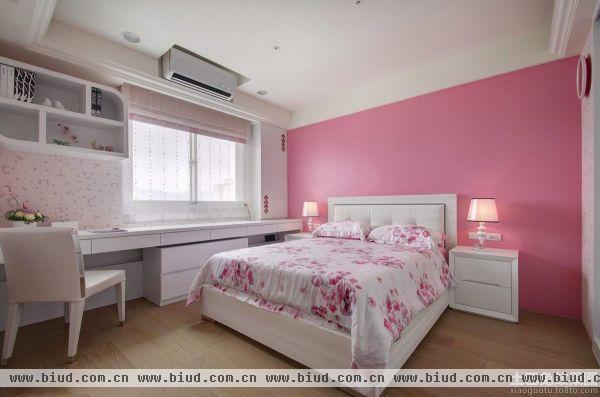欧式家庭粉色卧室效果图大全