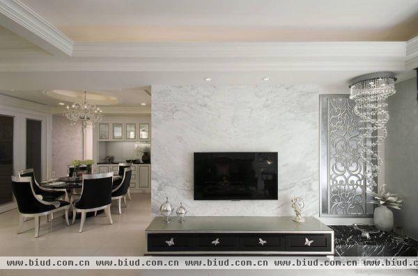 新古典欧式客厅电视背景墙设计效果图