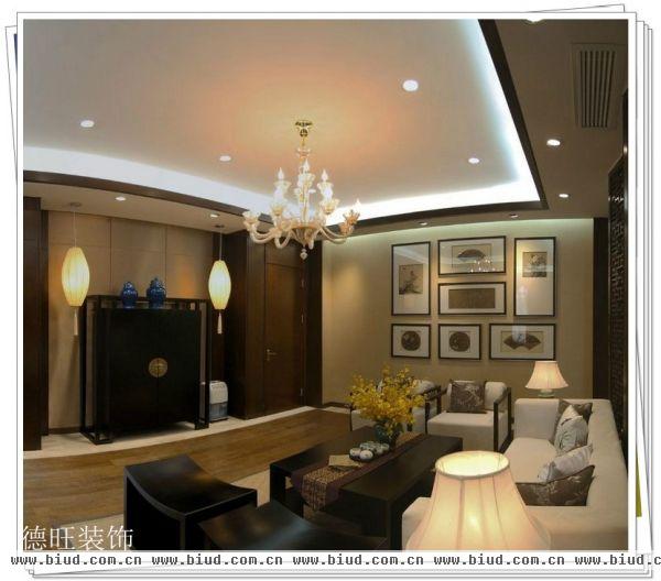 中式风格家装客厅吊顶装修效果图