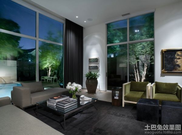现代室内设计客厅窗帘效果图2014