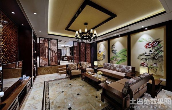 中式风格精装别墅房屋室内设计