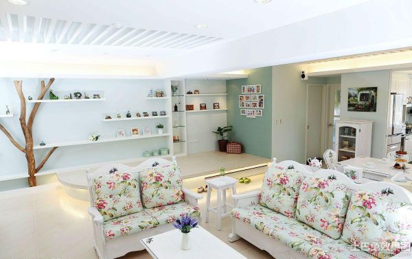 100平米田园美式风格家装公寓效果图片