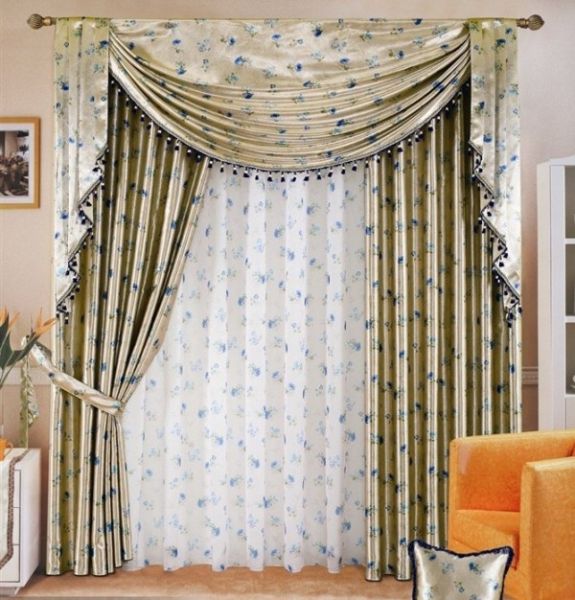 2012年新款客厅窗帘 花纹窗帘装修效果图