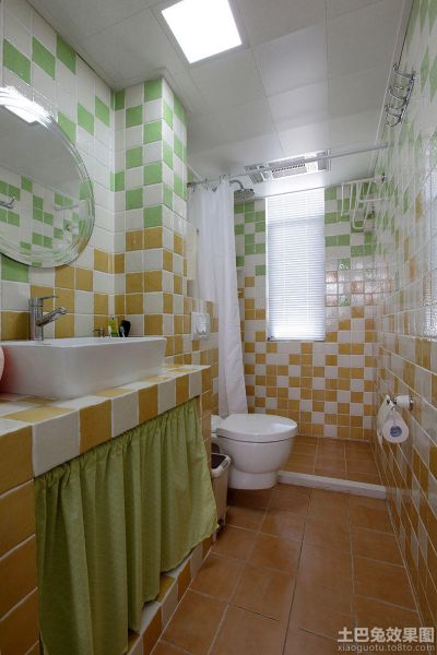 卫生间瓷砖色彩搭配效果图