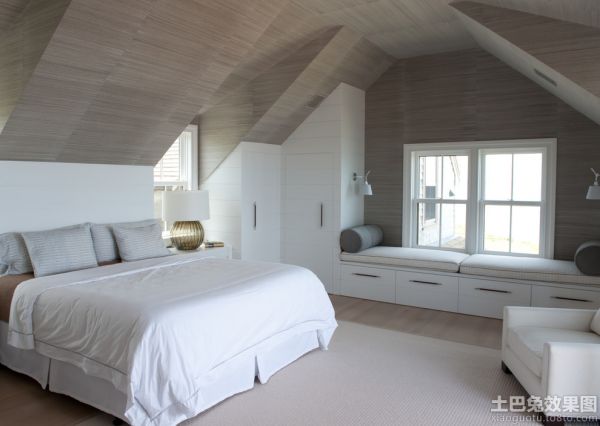 北欧时尚卧室阁楼设计图2014