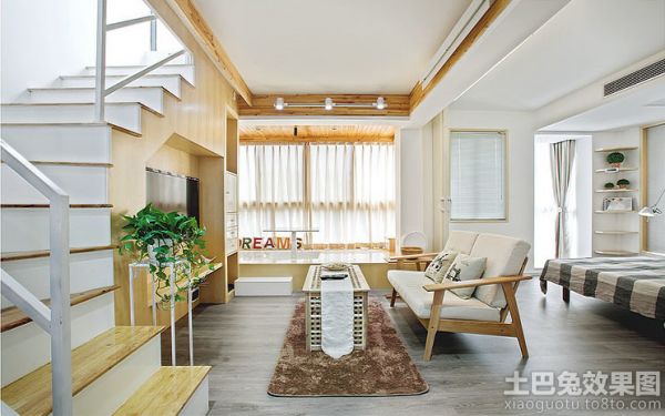 日式家居大厅软装配饰效果图
