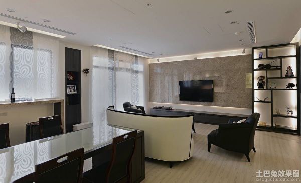 117平米现代混搭小四居户型室内装修图2014