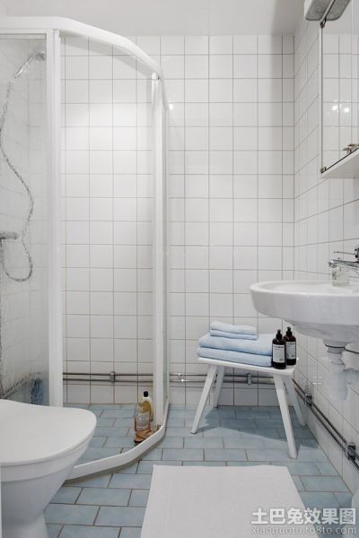 北欧卫生间白色瓷砖图片