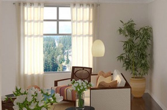 家庭装修时选择的窗帘也有很多讲究的，比方要考虑到家装设计的风格，个人喜好或者是风水之类，窗帘的色彩和背景墙的颜色也很相似。