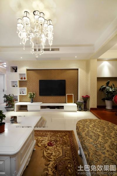 欧式美式家装设计客厅电视背景墙图片欣赏