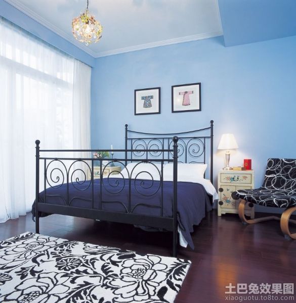 蓝色卧室装修效果图欣赏
