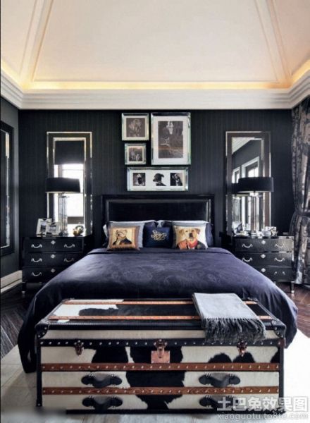 卧室黑色风格装修效果图