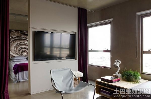 客厅与卧室隔断电视背景墙效果图