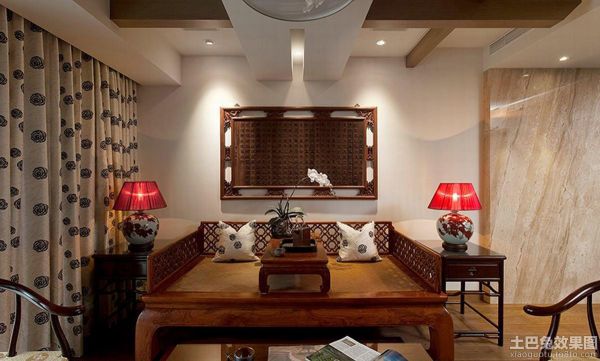 中式风格客厅罗汉床图片