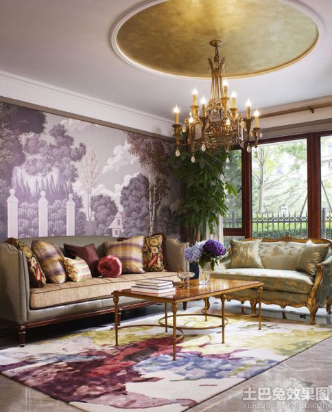 古典美式度假别墅室内装修设计图片欣赏