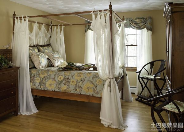 美式家装设计卧室窗帘图片大全