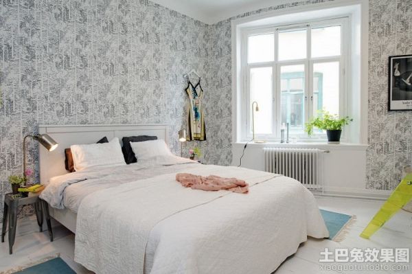 北欧风格壁纸卧室装修图欣赏