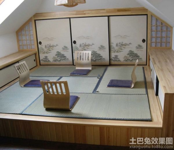 日式设计客厅装修榻榻米效果图