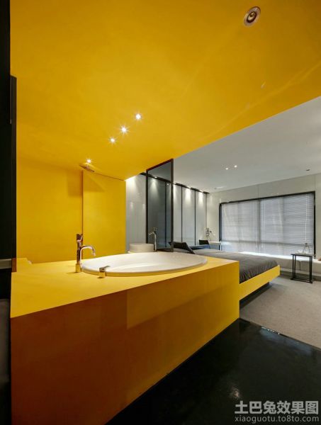 现代家居墙面装修黄色乳胶漆效果图