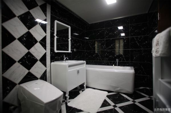 现代风格黑白色卫生间装修