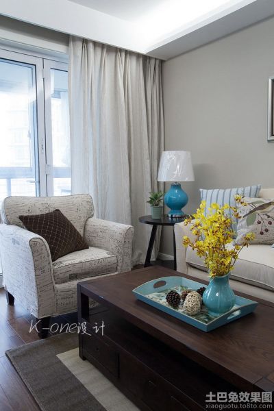 美式家装一室一厅户型效果图欣赏2015
