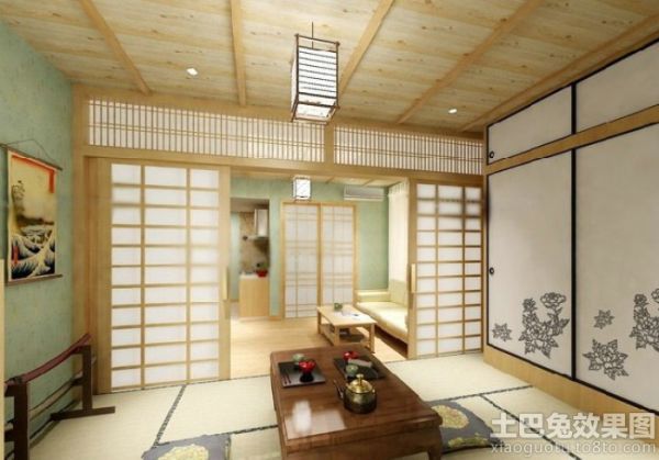 日式风格装饰客厅榻榻米效果图