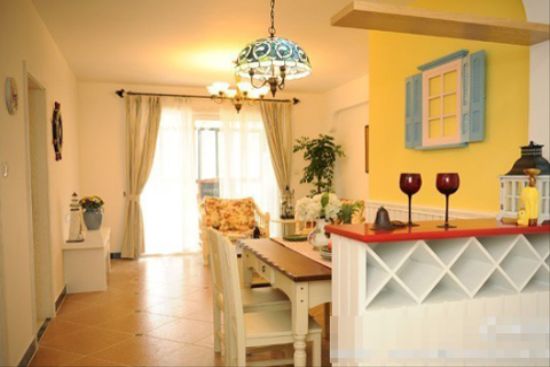 83平二居室营造精致温馨地中海风格